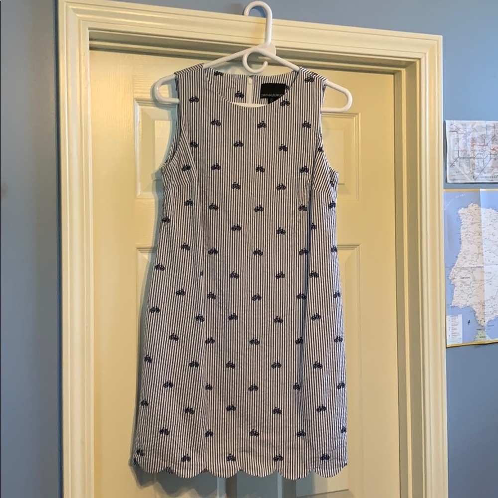 Cynthia Rowley dress with bike pattern.